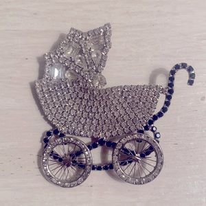 Bauer baby buggy brooches vintage